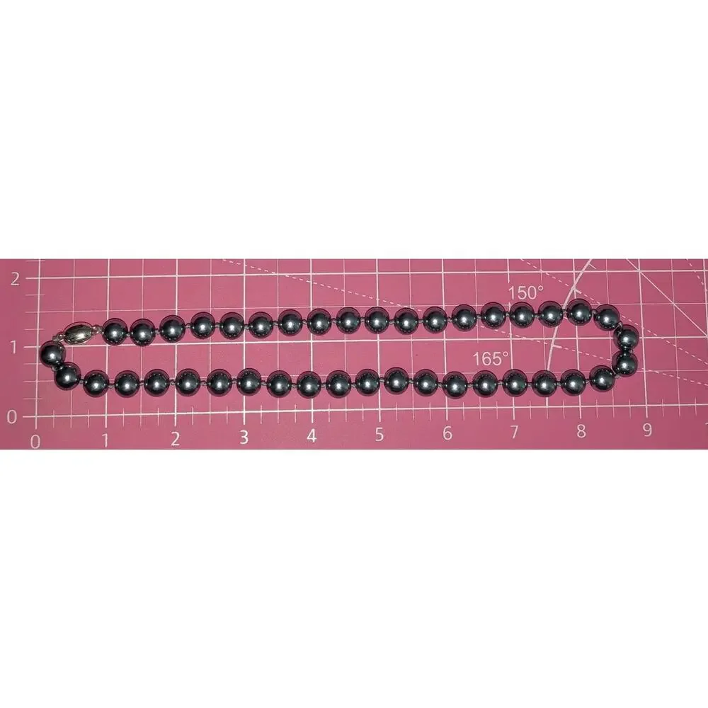 Silver Glass Beaded Necklace With Magnetic Clasp